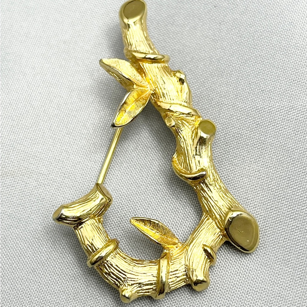 Vintage Sarah Coventry Bamboo Letter J Brooch Pin
